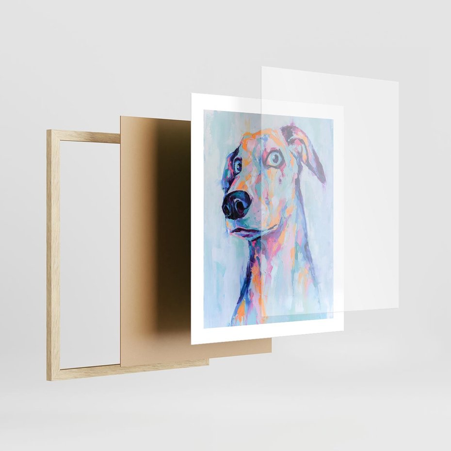 Plakat w ramie 40x50 - Cześć! Jak się Masz? - obraz olejny, zabawna sztuka - rama drewno