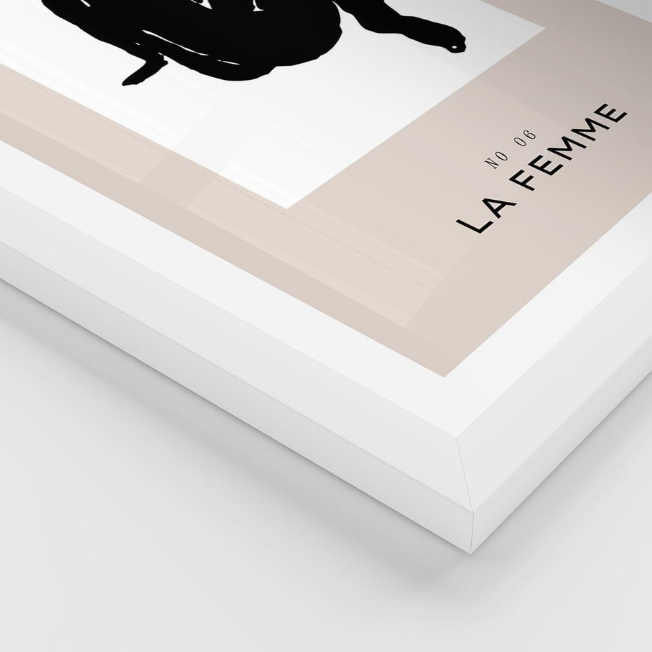 Plakat w ramie 40x50 - Boho Harmonia Stylu - abstrakcyjna sztuka, akt - rama biała