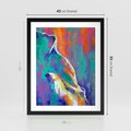 Plakat w ramie 40x50 - Olejne Wibrujące Emocje - abstrakcyjny obraz, różne kolorowe maźnięcia pędzla - rama czarna