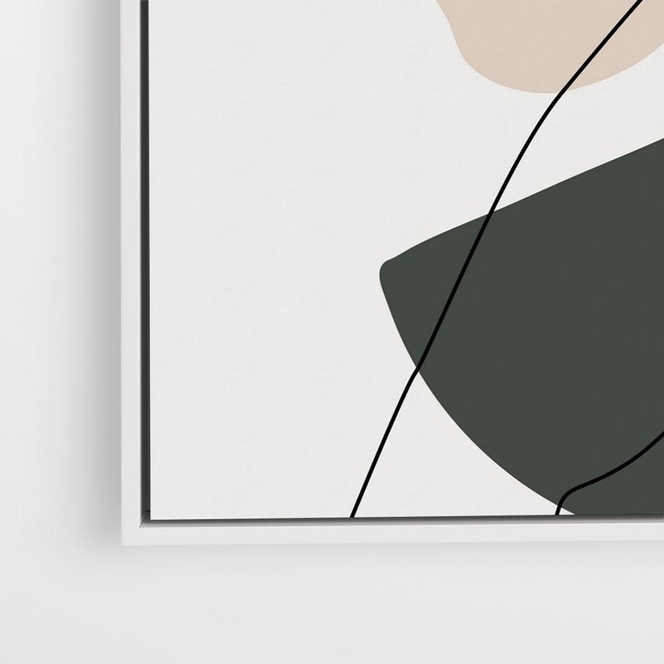 Obraz w ramie 80x80 - Rozkwitająca Opowieść - szkic jedną linią, one lone - rama biała