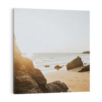Obraz na płótnie 40x40 - Magia Wieczornego Spokoju - plaża, zachód