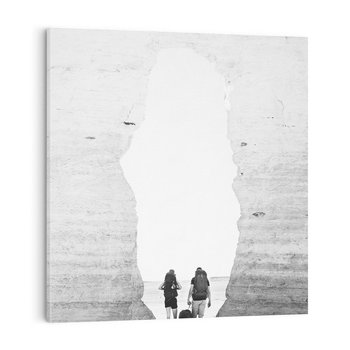 Obraz na płótnie 40x40 - Podróżna Eksploracja - Echa Przygody