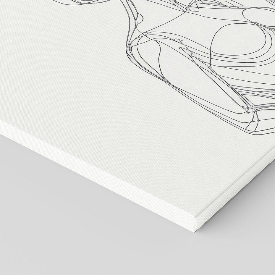 Obraz na płótnie 120x80 - Dialog z cieniami duszy - sztuka one line art, jedna kreska