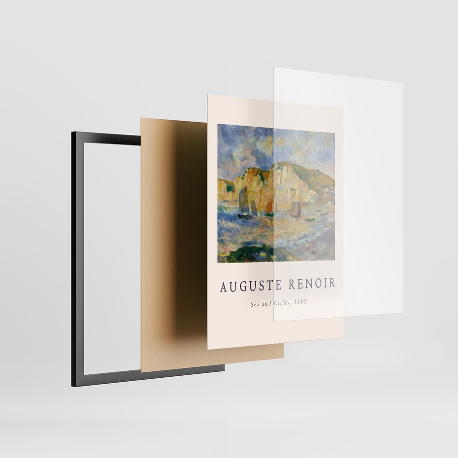 Zestaw obrazy w ramie 50x70 galeria - Impresjonizm, Monet, Renoir - rama czarna