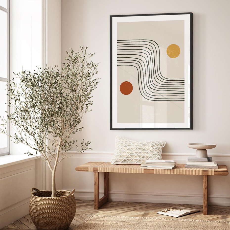 Plakat bez ramy 30x40 - Czysta Refleksja - abstrakcyjna sztuka, boho kształty