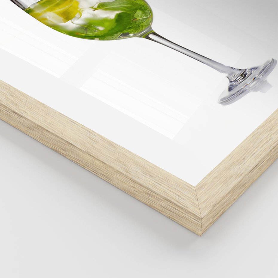 Plakat w ramie 40x50 - Limonkowy drink w letnim stylu - drink, limonka - rama drewno