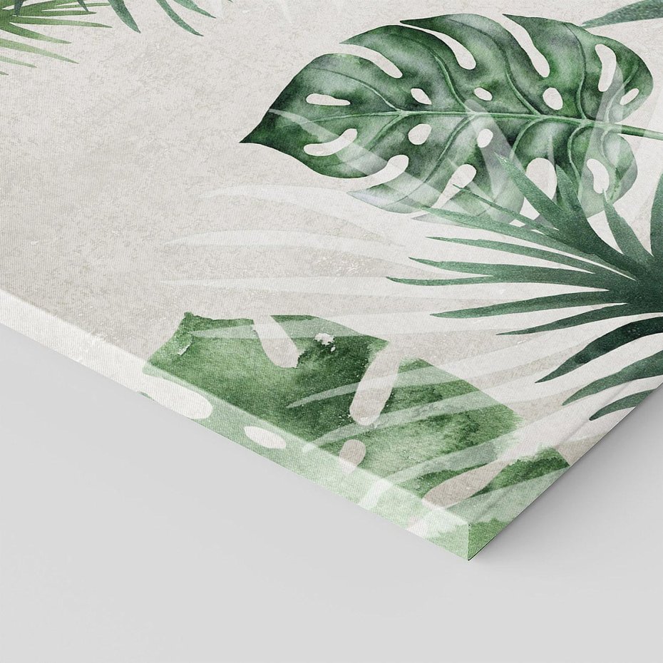 Obraz na płótnie 140x70 - Tropikalne Akwarele - tropikalne liście, akwarela