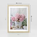 Plakat w ramie 40x50 - Miłość w powietrzu - kwiaty, romantyczne - rama drewno