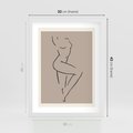 Plakat w ramie 30x40 - Zanikająca Wyobraźnia - mnimalistyczny akt, beżowa tonacja - rama biała