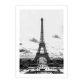 Plakat bez ramy 21x30 - Wieża Eiffla - czarno białe zdjecie, wieża eiffla