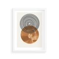 Plakat w ramie 30x40 - Taniec Okręgów - boho obraz, geometria - rama biała