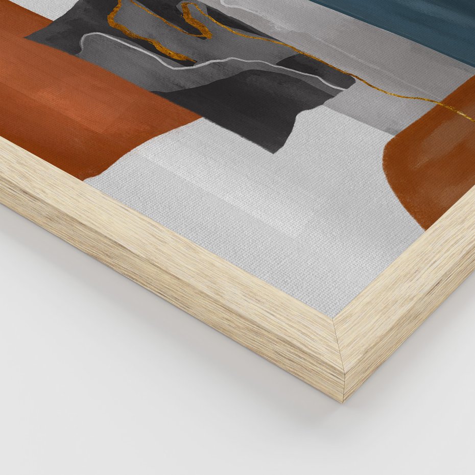 Zestaw obrazy w ramie 40x50 galeria - Abstrakcja, złoto, nowoczesny - rama drewno