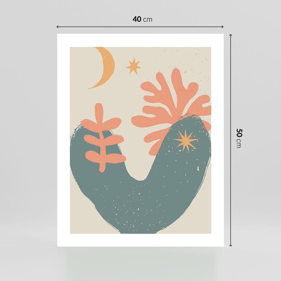 Plakat bez ramy 40x50 - Energetyczne Kształty - boho formy, kształty