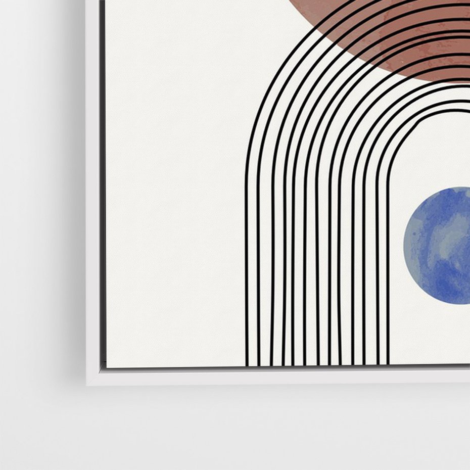 Obraz w ramie 50x70 - Księga Impulsów - nowoczesny plakat, styl midcentury - rama biała