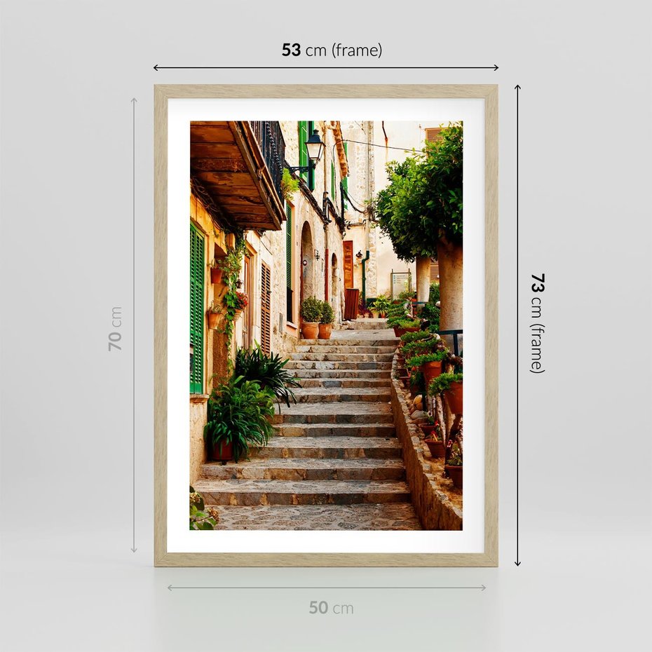 Plakat w ramie 50x70 - Uroczysta perspektywa uliczki - uliczka, perspektywa - rama drewno