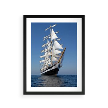 Plakat w ramie 30x40 - Podróż na Żaglowcu Przygody - żaglowiec, podróż - rama czarna