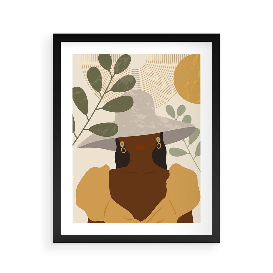 Plakat w ramie 40x50 - Grafika w Innowacyjnym Stylu - grafika, postać kobiety - rama czarna