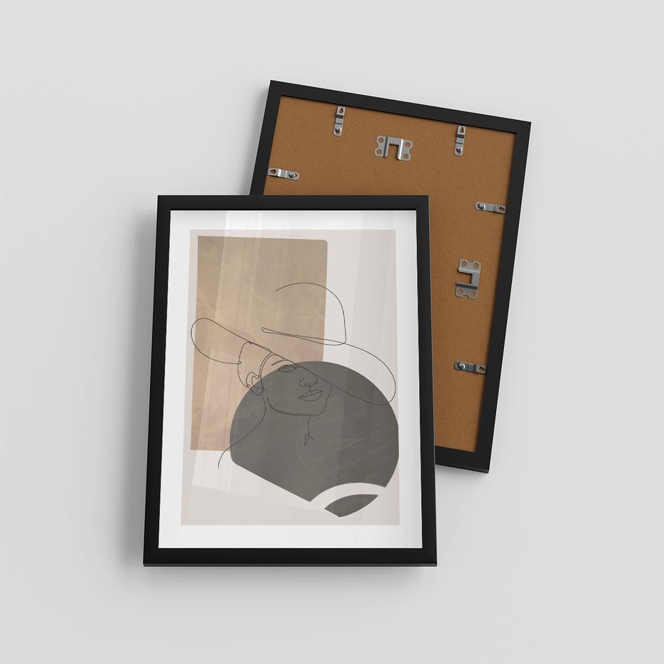 Plakat w ramie 30x40 - Geometryczna Elegancja: One Line - geometria, nowoczesna sztuka - rama czarna