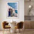 Plakat w ramie 50x70 - Urok Greckiej Wyspy - Santorini, Grecja - rama drewno