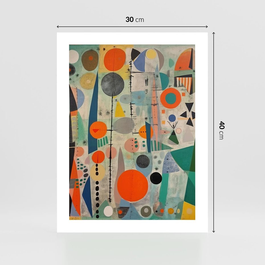 Plakat bez ramy 30x40 - Wewnętrzne Zagadki Kształtów - abstrakcyjny obraz, sztuka abstrakcji