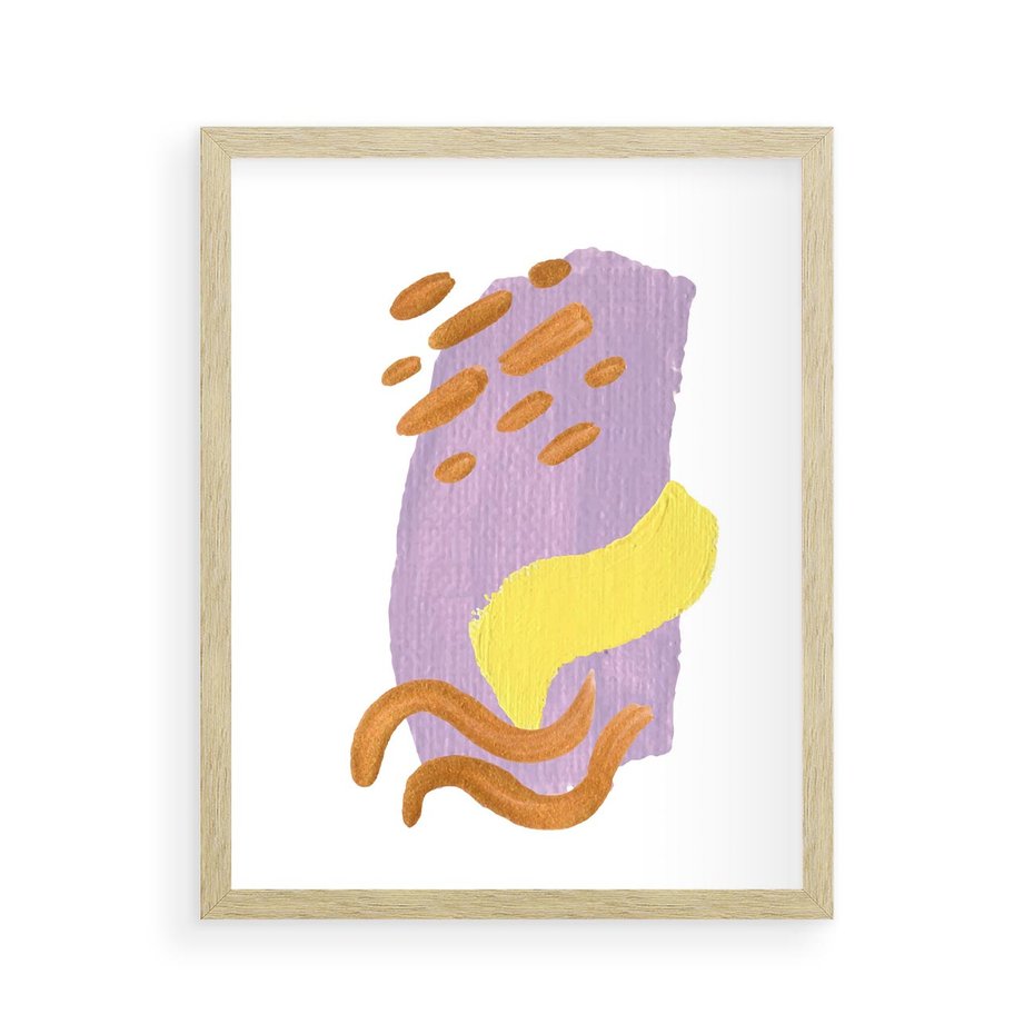 Plakat w ramie 40x50 - Kolorowe Pastelowe Spektrum - akwarela, minimalizm - rama drewno