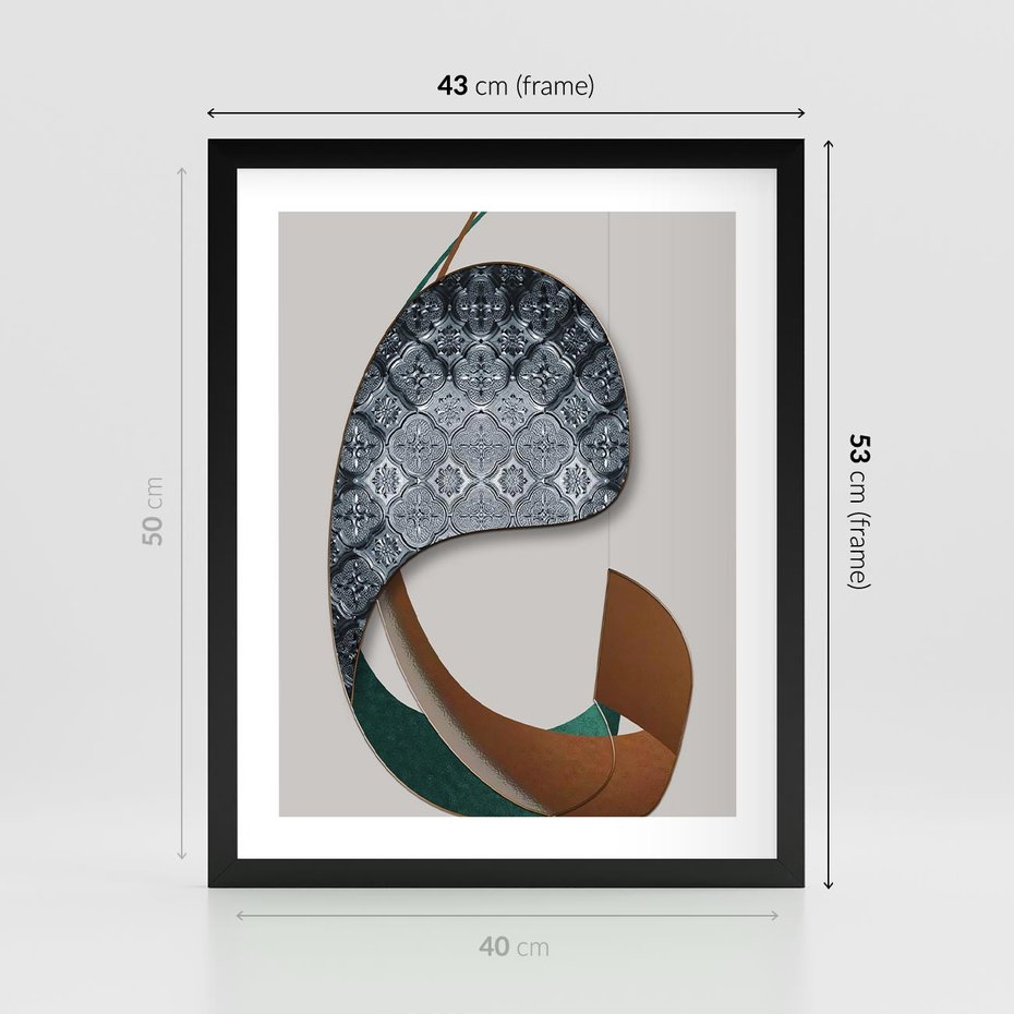 Plakat w ramie 40x50 - Abstrakcyjne Światy Geometrii - nowoczesny, geometryczny - rama czarna
