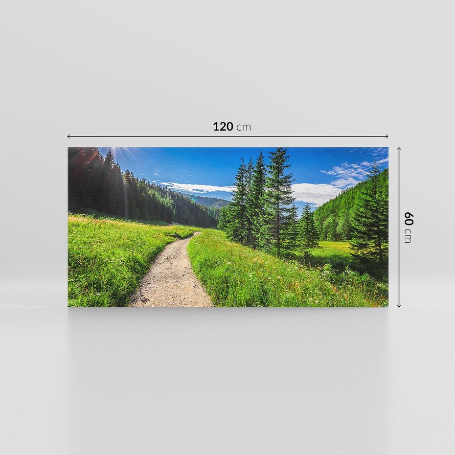 Obraz na płótnie 120x60 - Harmonia natury - góry, łąka