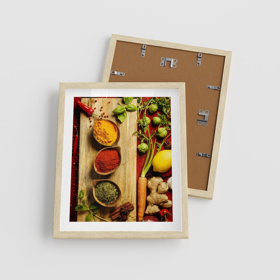 Plakat w ramie 40x50 - Smakowy Zmysł - przyprawy, kuchnia - rama drewno