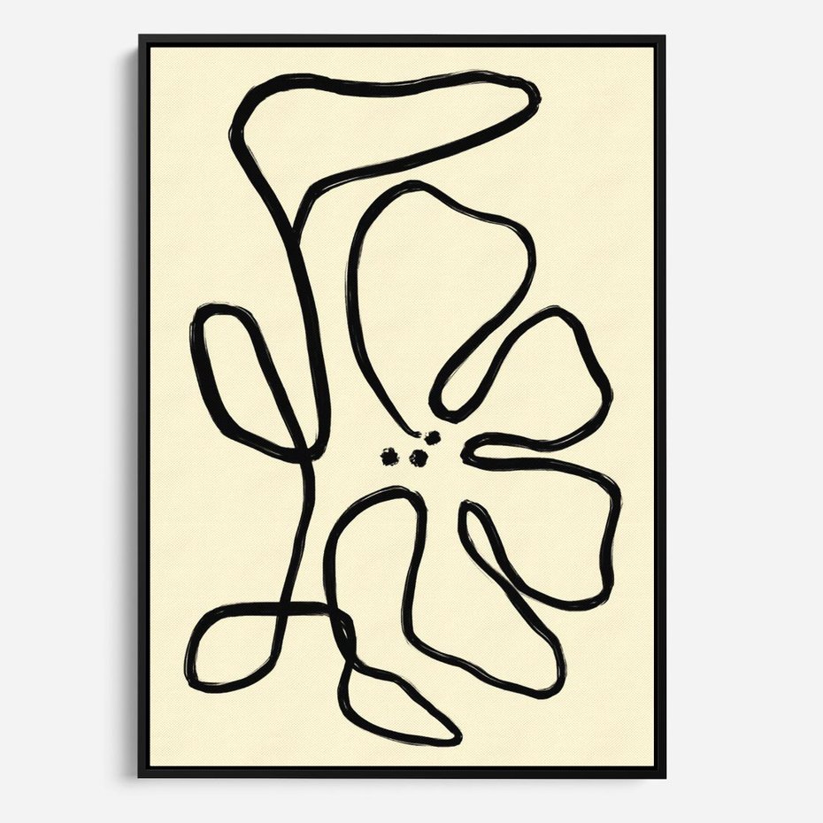 Obraz w ramie 50x70 - Zaklęte Aberracje - abstrakcyjna sztuka, przypominająca kwiat - rama czarna