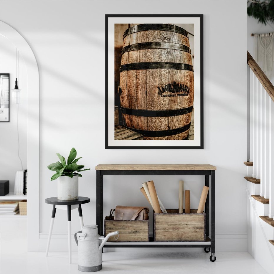 Plakat bez ramy 50x70 - Rustykalna Whisky - beczka whiskey, jack daniel's