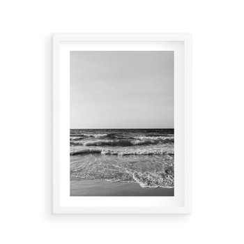 Plakat w ramie 30x40 - Słuchaj Śpiewu Fal - morze, fale - rama biała