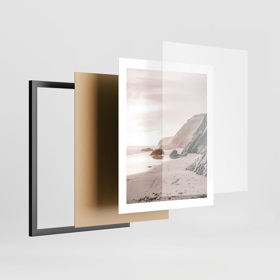 Plakat w ramie 40x50 - Przybrzeżna Piękność - klify, skały nad morzem - rama czarna