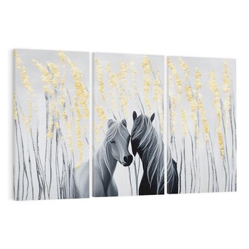 Obraz na płótnie 120x80 - Boho Marzenie - nowoczesna grafika, białe konie