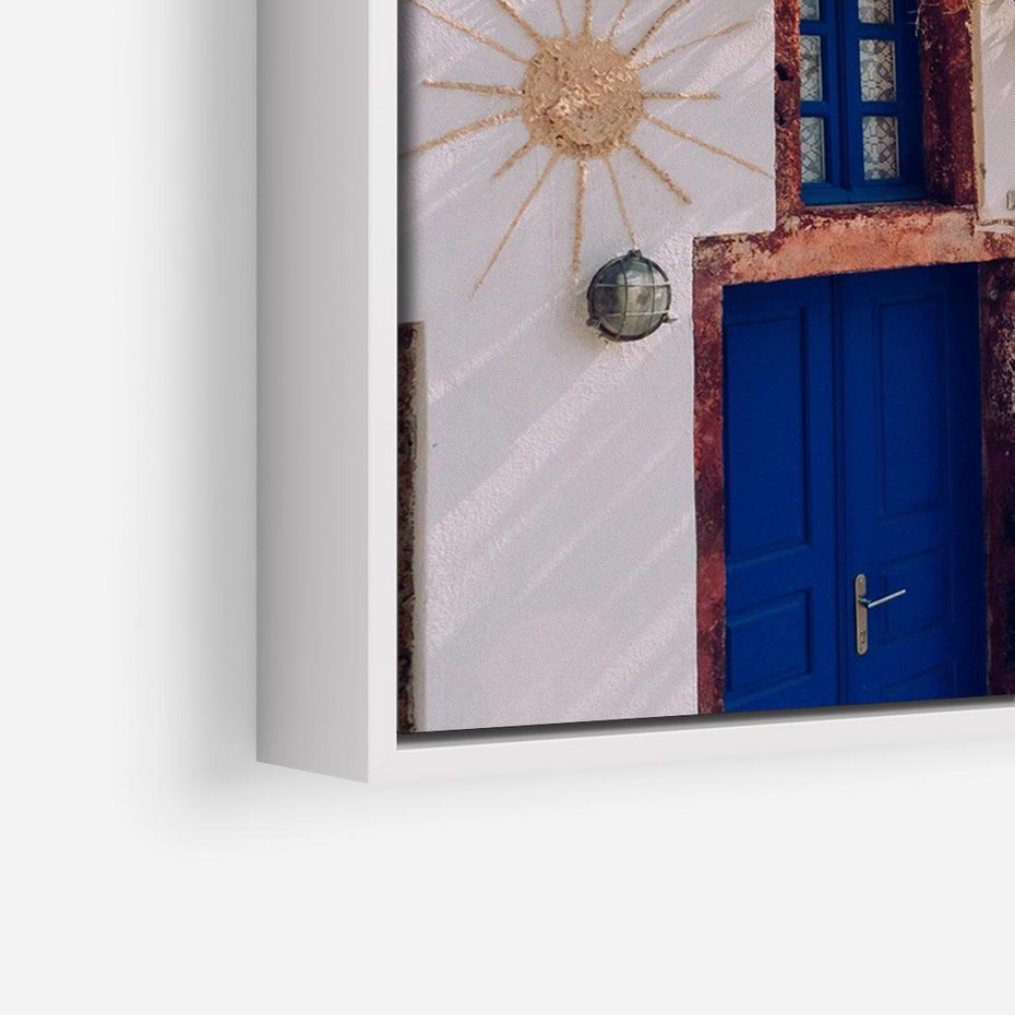 Obraz w ramie 120x80 - Urok Greckiej Wyspy - Santorini, Grecja - rama biała