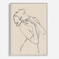 Obraz w ramie 80x120 - Bezkresny Taniec - kobieta, szkic - rama biała