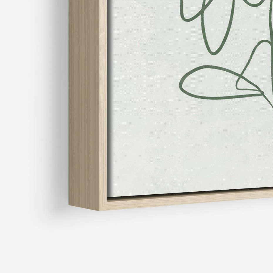 Obraz w ramie 50x70 - Spokojne Poddanie Naturze - zielony plakat, roślinne inspiracje - rama drewno