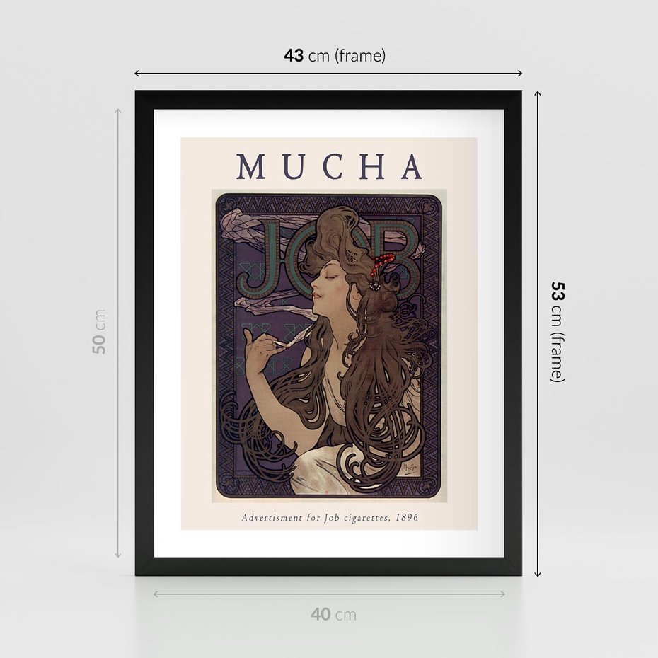 Plakat w ramie 40x50 - Reprodukcja A.Mucha - Mucha, plakat z reprodukcją - rama czarna
