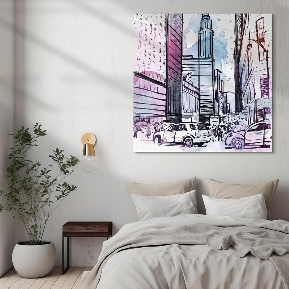 Obraz na płótnie 60x60 - Miasto ożywione pulsującym życiem - szkocja, miasto