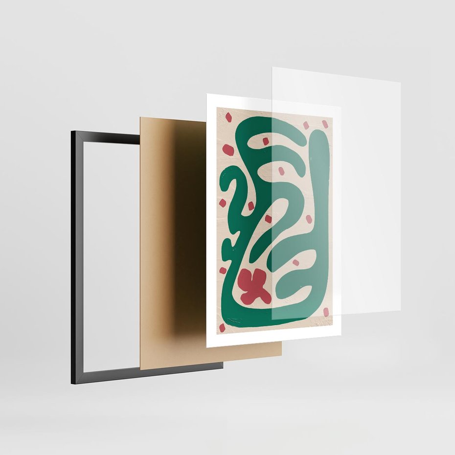 Plakat w ramie 50x70 - Boho Widoki - abstrakcyjny obraz, plakat - rama czarna