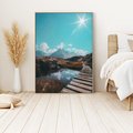 Obraz w ramie 50x70 - Inspirujący Pejzaż - ścieżka, górska - rama drewno