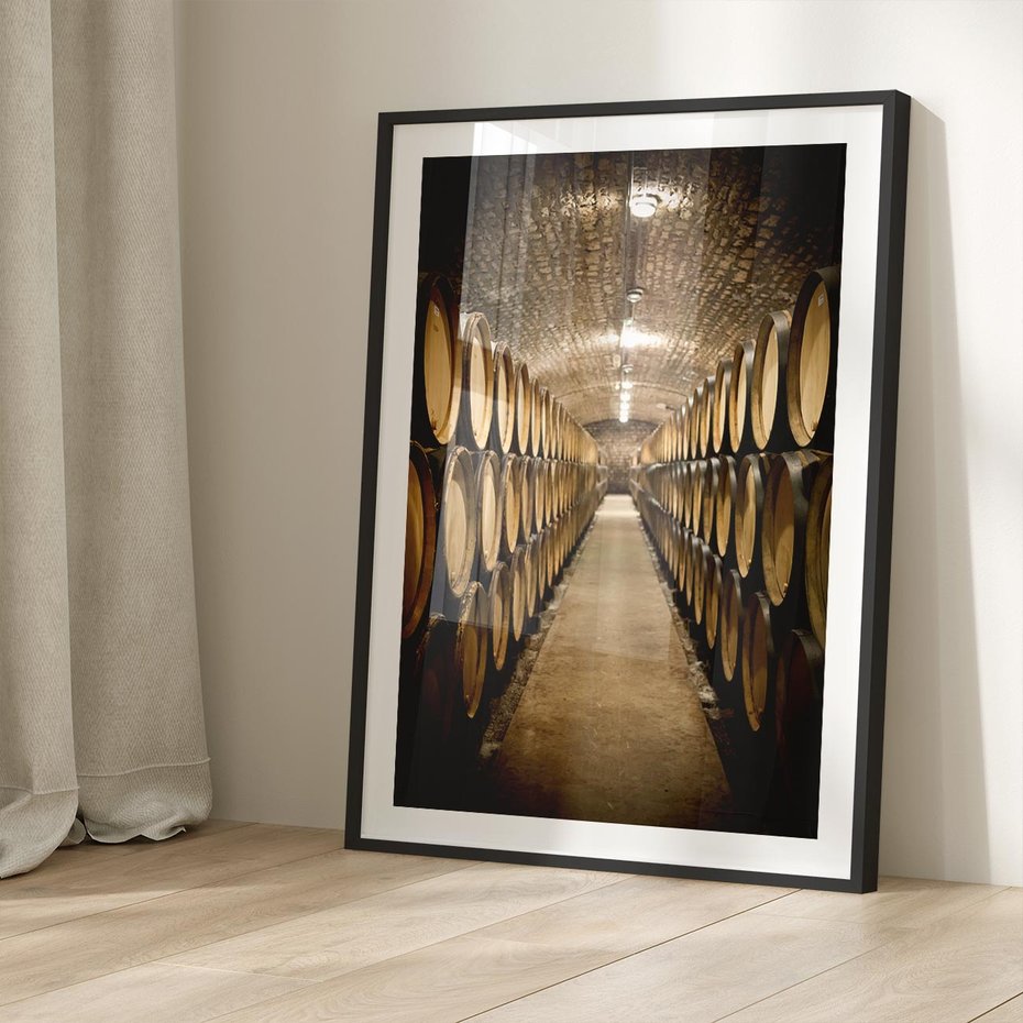 Plakat bez ramy 50x70 - Winniczka - winnica, beczki