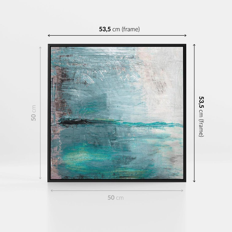 Obraz w ramie 50x50 - Odbicie utraconych barw - abstrakcja, niepokój - rama czarna