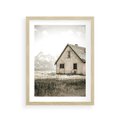 Plakat w ramie 30x40 - Ciepła Atmosfera - dom, stary dom w górach - rama drewno