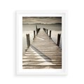 Plakat w ramie 40x50 - Idylliczny pomost nad jeziorem - pomost, jezioro - rama biała