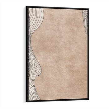Obraz w ramie 50x70 - Symfonia uczuć i kształtów - delikatna kompozycja, falujące linie - rama czarna
