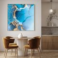 Obraz w ramie 80x80 - Elegancja i Wyrafinowanie - marmur, złoto - rama drewno