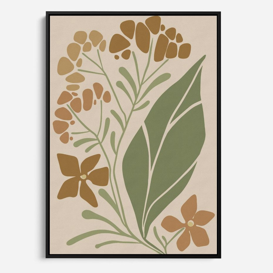 Obraz w ramie 70x100 - Subtelność Utajona - nowoczesny plakat, roślinność - rama czarna
