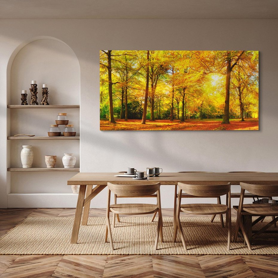 Obraz na płótnie 140x70 - Urok jesiennego lasu - las, drzewa