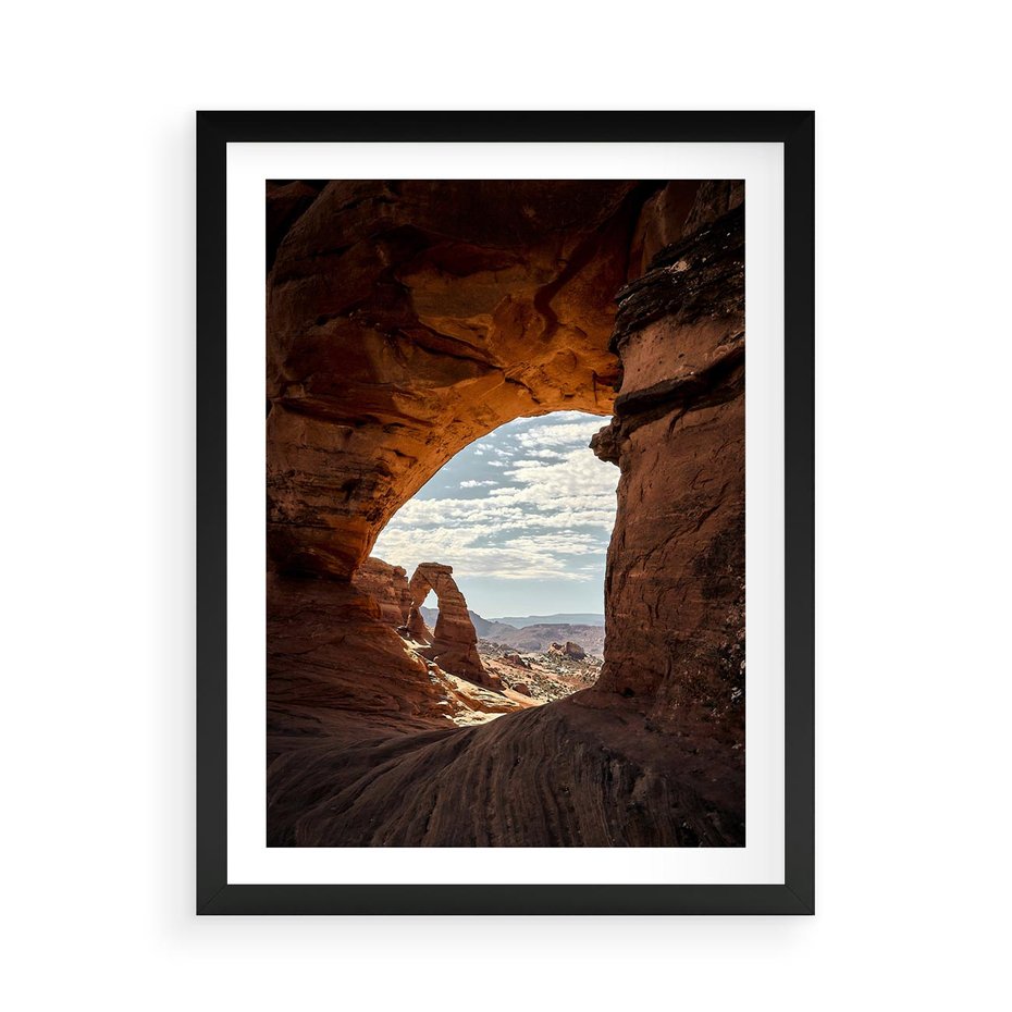 Plakat w ramie 50x70 - Magia pustynnego kanionu - pustynia, kanion - rama czarna