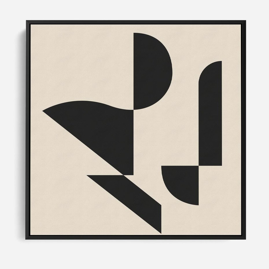 Obraz w ramie 50x50 - Rozkwitająca Abstrakcja - abstrakcyjne geometryczne kształty, minimalizm - rama czarna